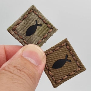 Ichthys Jesus Fish Christ Cat Eye Christian Warrior Ranger Eye 1"x1" Laser Cut Patch