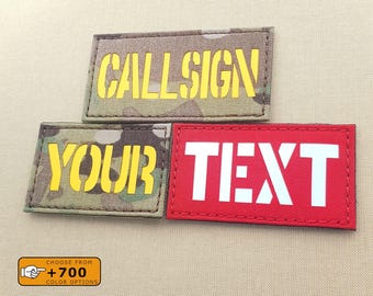 Custom Callsign Your Own Text 2"x3.5" Lasercut Hook and Loop Patch