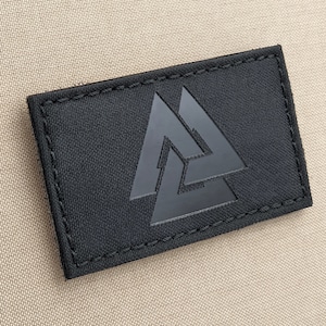 Viking Valknut Norse Heathen Symbol 2&quot;x3.5&quot; Laser Cut Patch