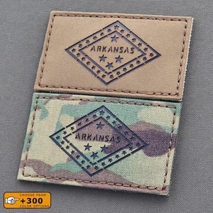 Arkansas statsflagga 5,5 cm x 9,5 cm laserskuren lapp