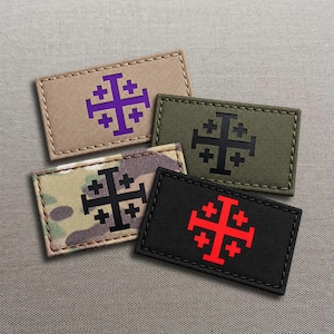 Jerusalem Order Holy Sepulchre Cross 2"x3.5" Laser Cut Patch