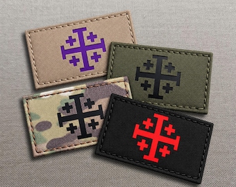Jerusalem Order Holy Sepulchre Cross 2"x3.5" Laser Cut Patch