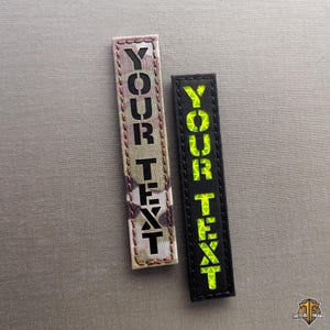 Vertical Custom 1″x5″ Your Name Tape Lasercut Patch