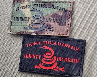 Gadsden Dont Tread On Me Liberty Or Death Patch 2"x3.5" Laser Cut Patch