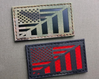 USA Flag Tactical Morale Patch, Rebellious Stripes 2x3.5"