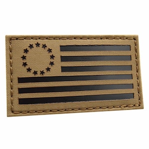 Patch drapeau Betsy Ross, guerre d&#39;indépendance des États-Unis, 1776, 2 x 3,5 pouces, découpé au laser