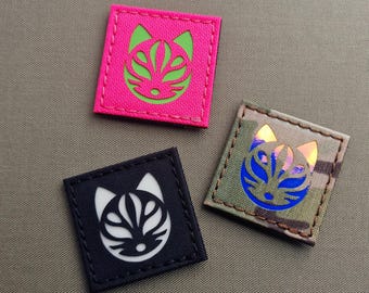 Japanese Kitsune Mask Patch – Laser Cut Hook Backed