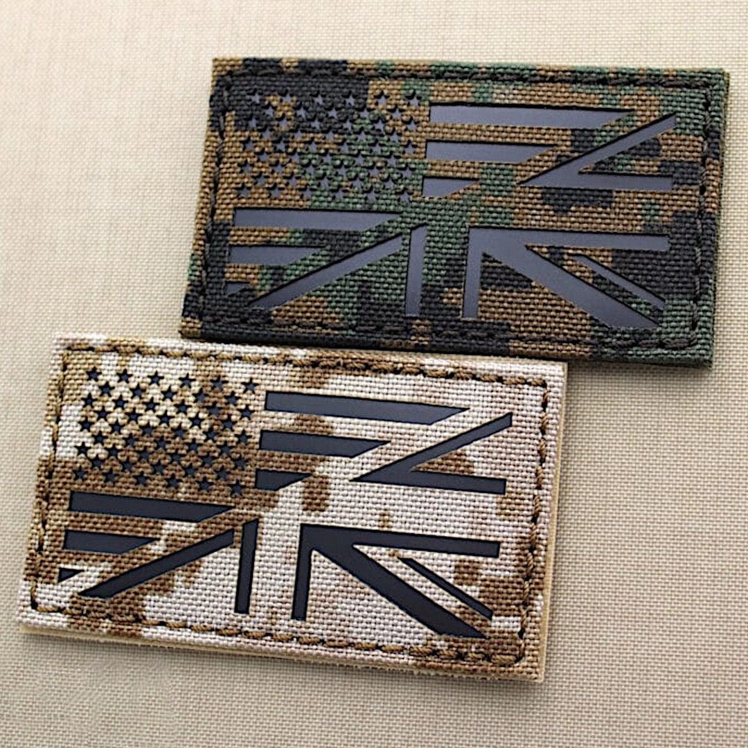 USA UK Union Jack Friendship Flag 2"x3.5" Laser Cut Patch - Etsy