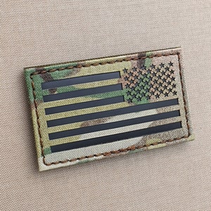 USA America flag 2"x3.5" US Reversed  LaserCut Patch