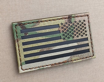 USA America flag 2&quot;x3.5&quot; US Reversed  LaserCut Patch