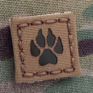 Tiny K9 hondengeleiderpoot K-9 lasergesneden patch van 1 x 1 inch