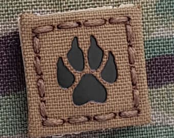 Tiny K9 Dog Handler Paw K-9 1"x1" Laser Cut Patch