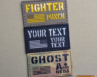 Custom Mini ID Panel 2″x3.5″ Your Texts USA America flag Lasercut Patch