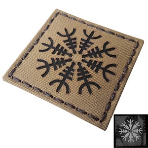 Aegishjalmur Helm of Awe Viking Norse Heathen Aegishjalmr 2"x2" Laser Cut Patch
