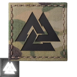Viking Valknut Norse Heathen Symbol 2&quot;x2&quot; Laser Cut Patch