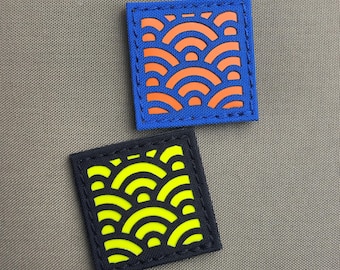 Seigaiha Wave Patch – 2x2" Japanese Ocean Waves Design for Jackets, Bags, caps...