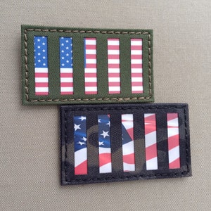 Patch Sons of Liberty à rayures rebelles avec drapeau de l&#39;Amérique en couleur 2 x 3,5 pouces découpé au laser