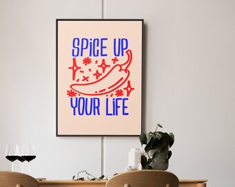 Funny Chilli Pepper Art Print: Spicy Kitchen Decor