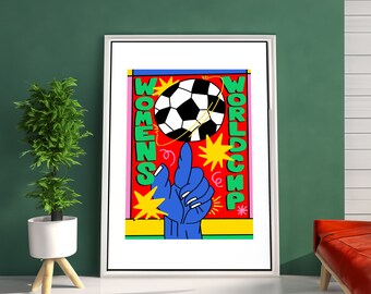 Womens World Cup Poster: Colorful Football Art Print