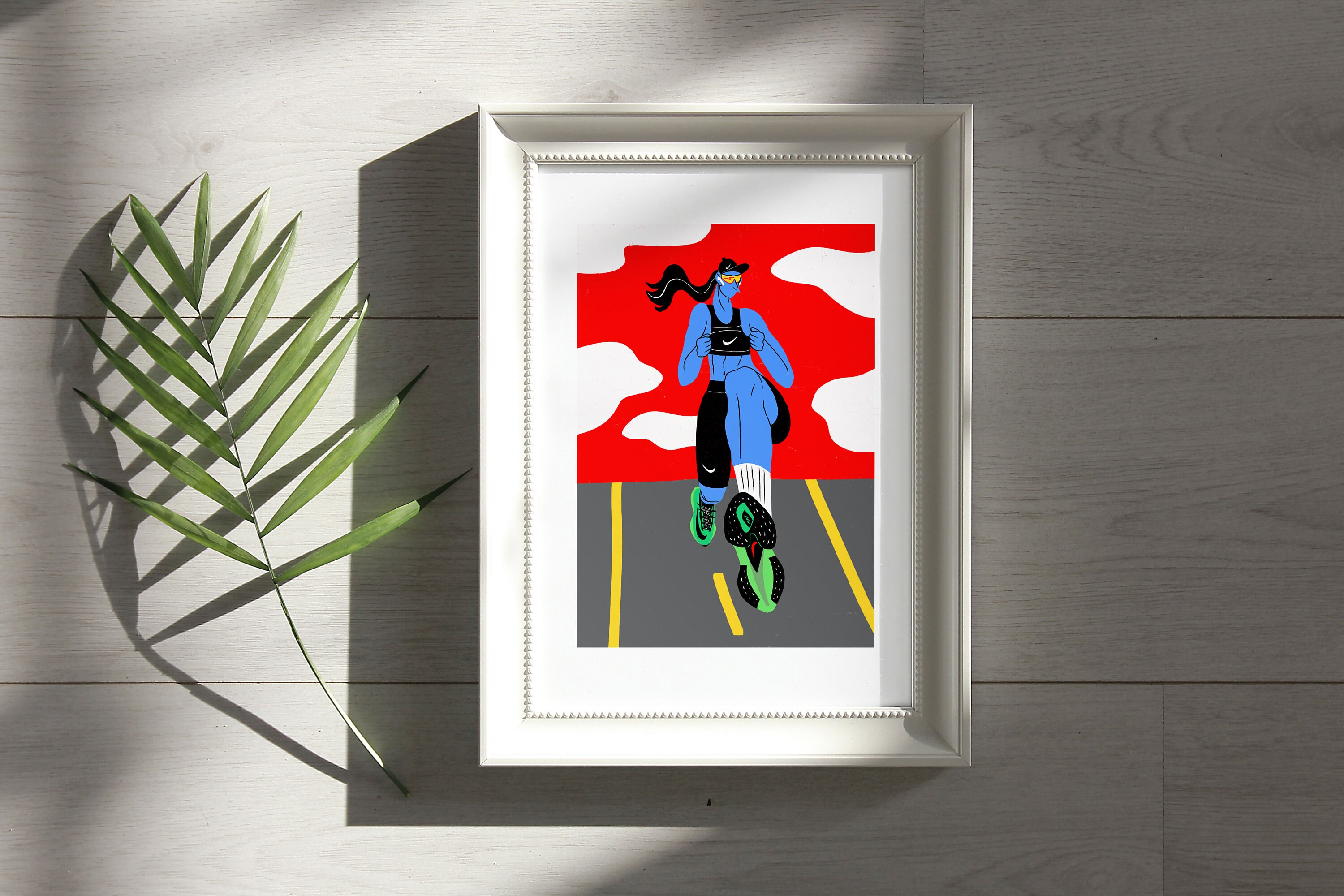 Runner Girl Poster, Sports Design Print, Home Wall Art Decor, Running Womens Gift, Marathon Run Athlete, Fitness Girl, Female Runner Print