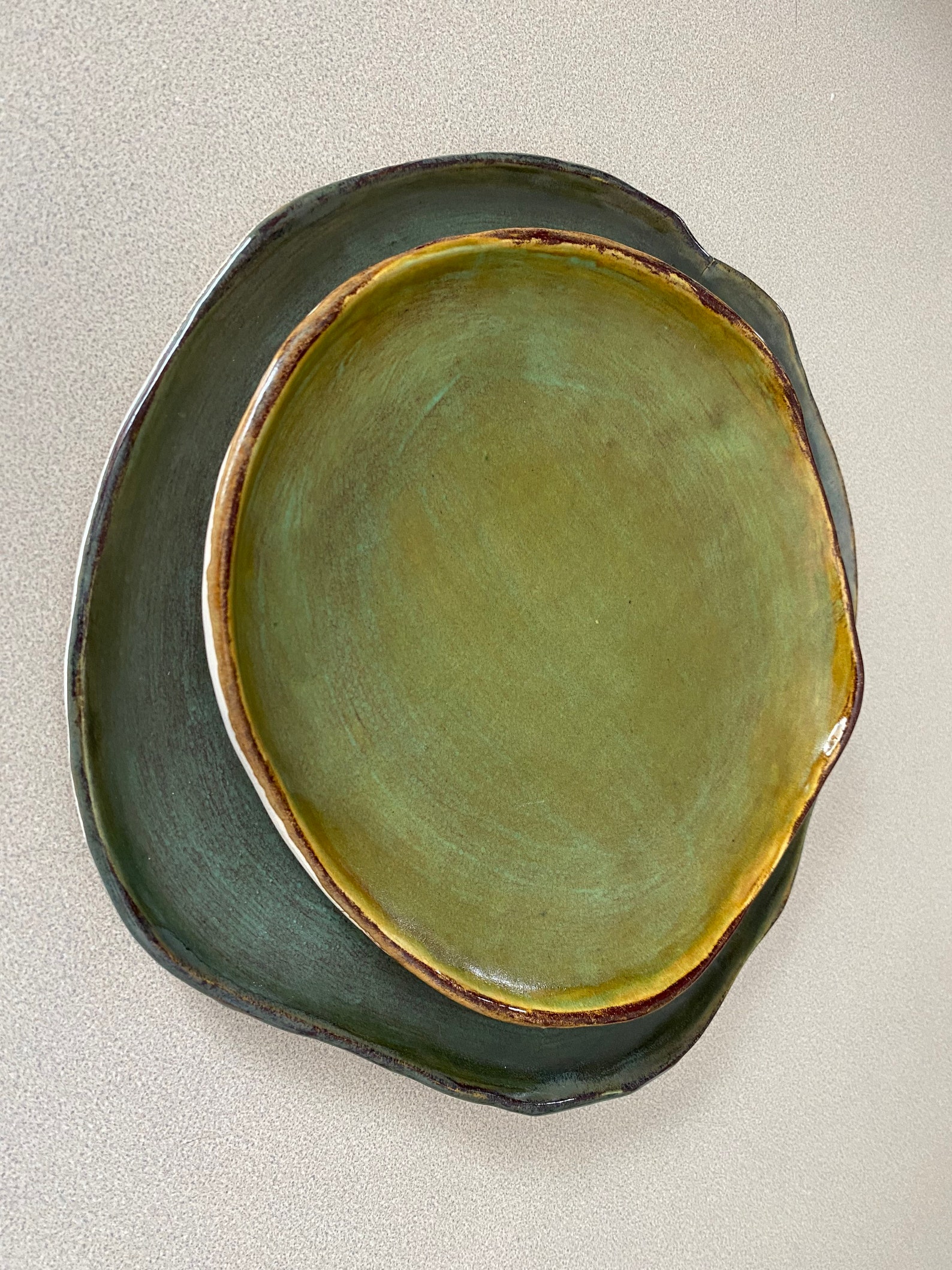 Organic Clay Serving Platter/Trinket Dish/Centerpiece Etsy