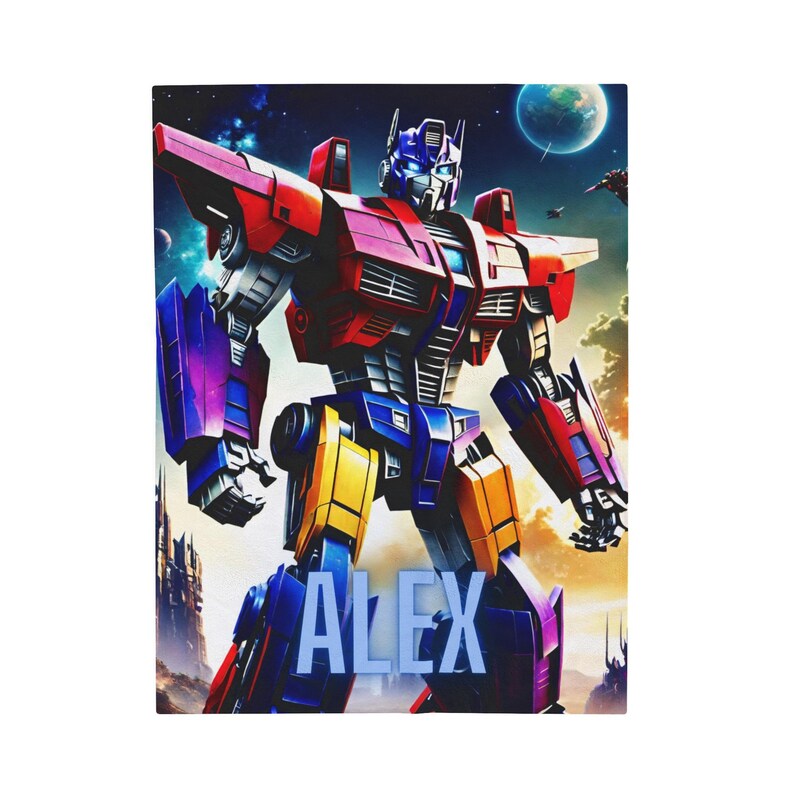 Boys Custom Blanket, Alien Robot Gifts for Kids Custom, Robot