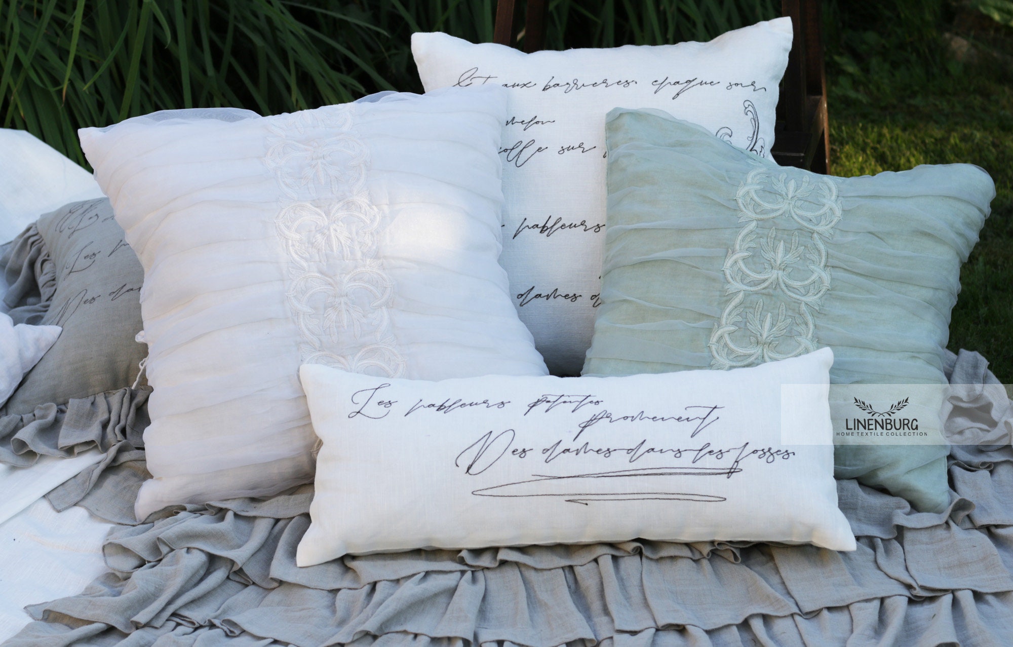 Embroidered Linen Pillow Cover Gift for Dad Throw Small Etsy