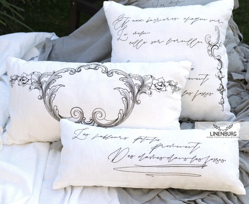 Embroidered Linen Pillow Cover Gift for Dad Throw Small Etsy