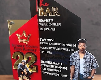 Custom Acrylic Bar Drink Menu with photo