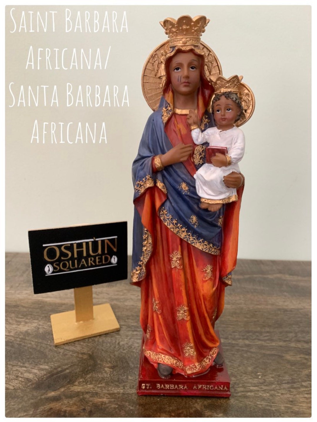 Statue of Saint Barbara Africana Estatua De Santa Barbara Etsy
