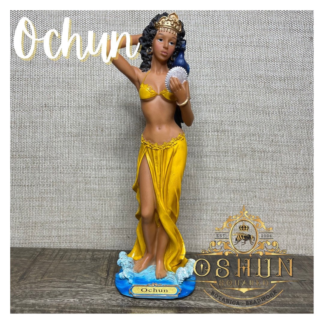 Statue of Oshun W Peacock Estatua De Oshun Con Un Pavo Real - Etsy