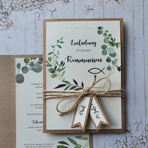Invitations for weddings, communions, baptisms, confirmations Eucalyptus | 2024 | Invitation cards | Kraft paper | Vintage | EUCALYPTUS Greenery