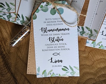 10x GASTGESCHENK Hochzeit Taufe Kommunion Vintage Boho | personalisiert | Gastgeschenke | Blumensamen | Pusteblumen | Hochzeitsgastgeschenk