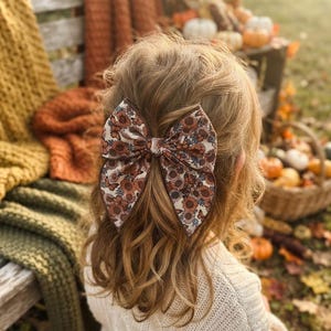 Fall sunflower & butterfly boho hair bow for kids