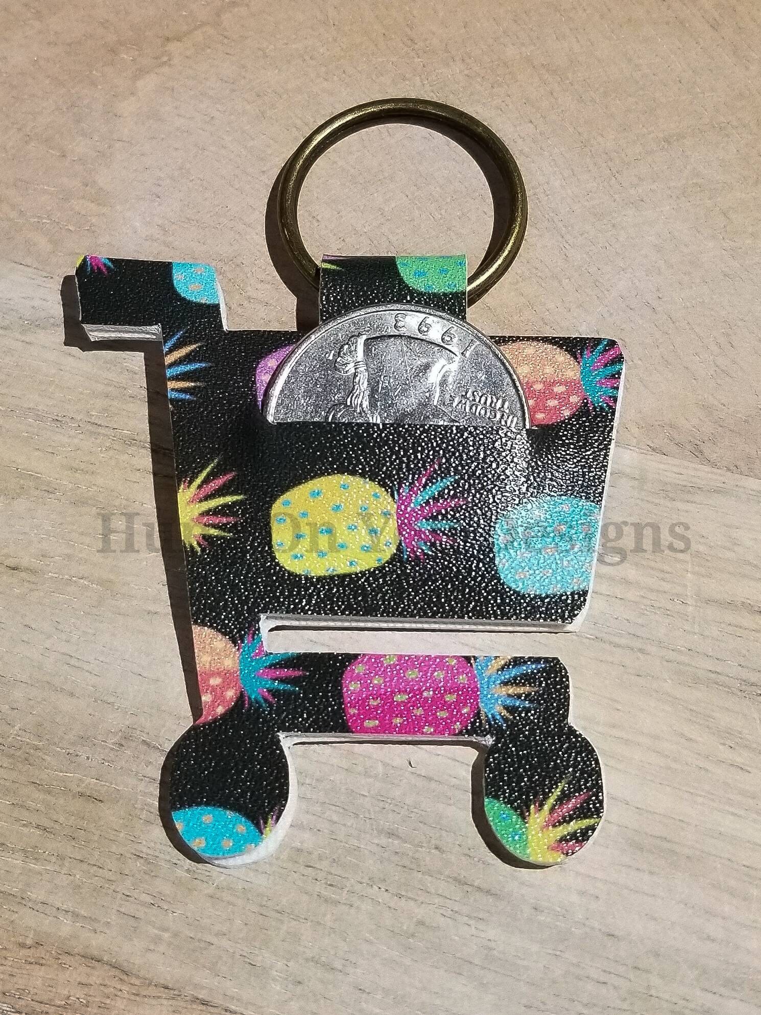 Grocery cart key chain. Quarter holder. Aldi's. Faux Etsy