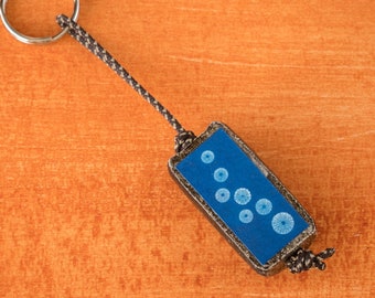 Cyanotype Sea Keyring 1, brown finish