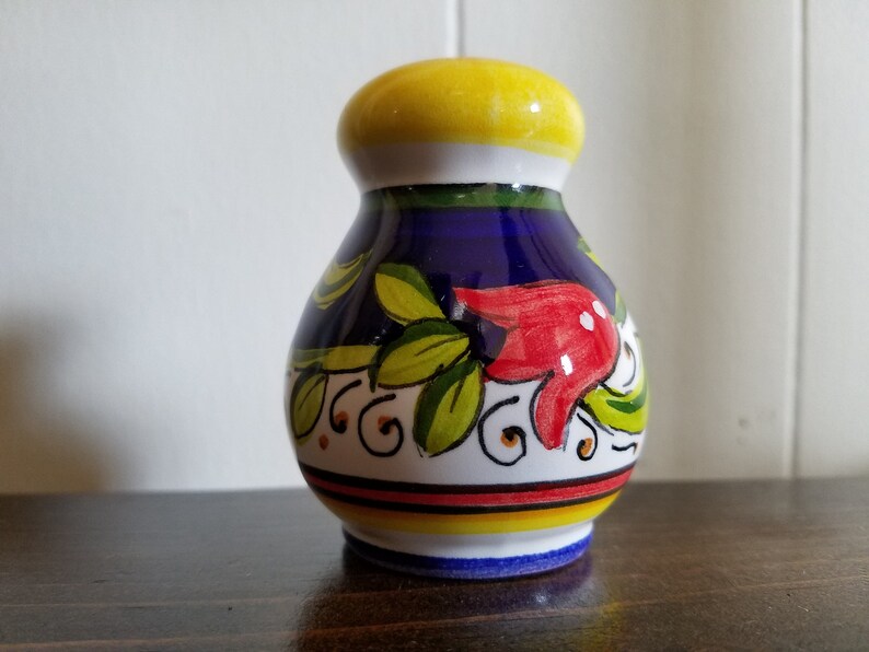 Hand Painted Italian Ceramic Salt and Pepper Shaker Set Etsy