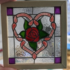 Dollhouse Miniature Rose and Heart Window