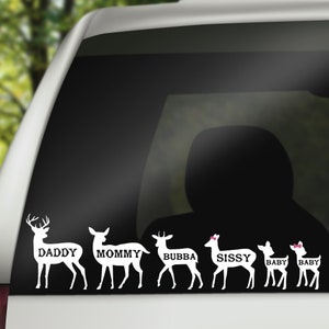 Deer family decal, deer family silhouette, hunting sticker, deer custom designs, family decal, stickers custom, hunting gifts for men