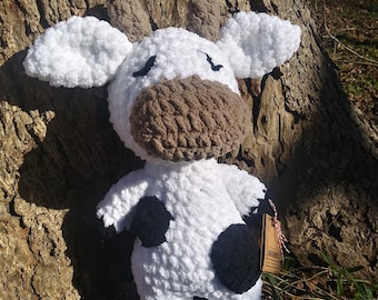 Amigurumi Cow; Crochet Cow; Sprinkles the Cow; Ready to Ship Cow