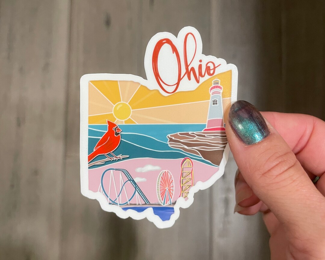 Ohio State Sticker, Hand Drawn Design, Lighthouse Anchor, Matte ...