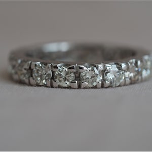 Estate Vintage 14K White Gold 2.25 carat Diamond Eternity Band