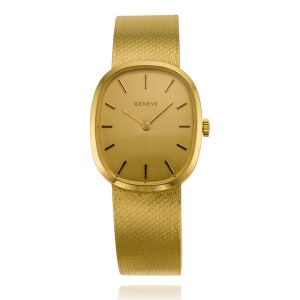 Vintage Watch - 1950's Vintage 14k Yellow Gold Mens Huguenin
