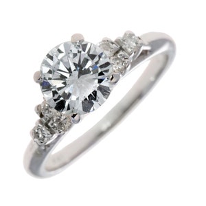 Estate 18KT White Gold Diamond Solitaire Engagement Ring