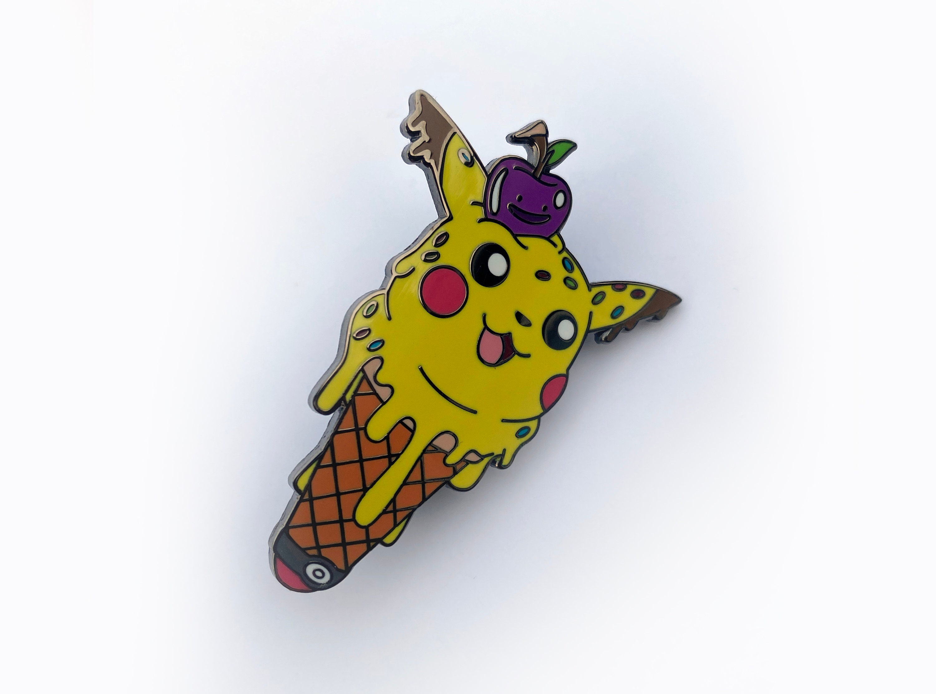 Pikachu Ditto Pokemon Ice Cream Cone Pin Badge By Tattoo Tom Etsy
