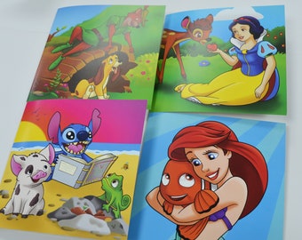 Set of 4 Disney Greetings cards designed by Tattoo Tom