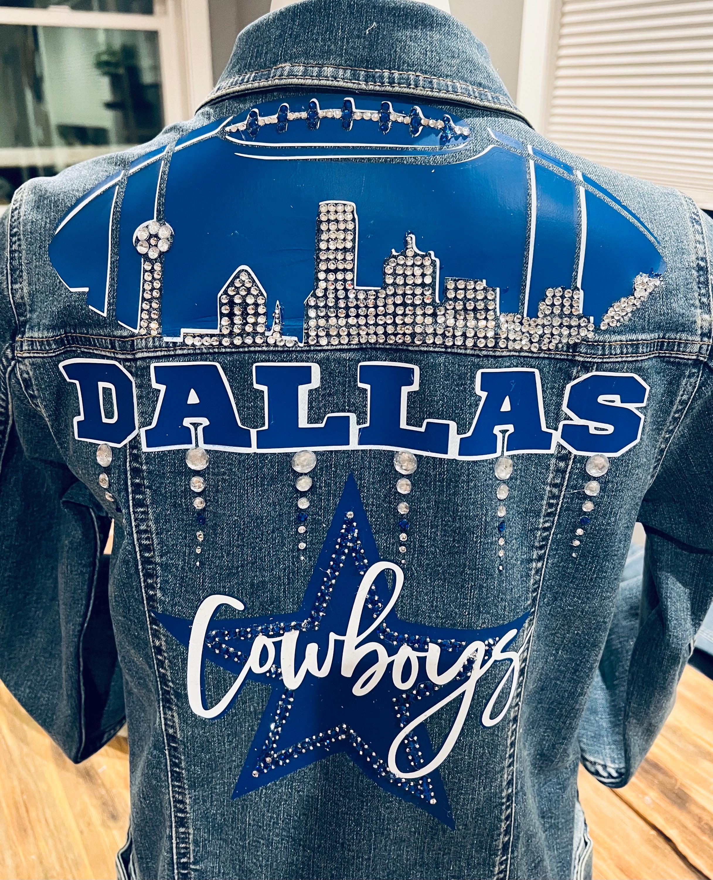 Dallas Cowboys Football Denim Jacket, Cowboys Team Apparel Jacket