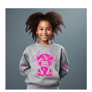 Sudadera juvenil Highland Cow, sudadera con capucha Highland Cow, camiseta Highland Cow, sudadera Heifer, sudadera Cow, regalo para amantes de las vacas, regalo de granjero