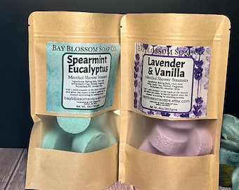 Mini Menthol Shower Steamers: Aromatherapy, Spearmint Eucalyptus or Lavender Vanilla