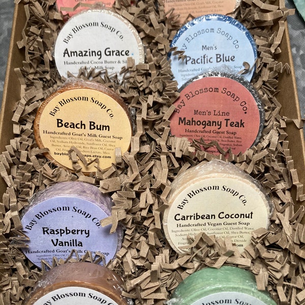 Mini Guest Soap - Set of 10 assorted soaps, Guest Soap Gift Set, Soap Set, Travel, Assorted Soaps, Birthday, Mothers Day, Christmas